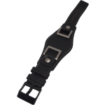 PULSERA CUERO PREMIUM QUALITY BLACK FOR FOSSIL WATCH SIZE 24MM - Imagen 2