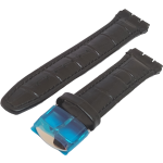 PULSERA CUERO HIGH QUALITY FOR SWATCH WATCHES BLACK SIZE 17MM-19MM - Imagen 2