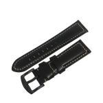 PULSERA CUERO PREMIUM QUALITY BLACK SIZE 22MM-24MM