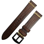 PULSERA CUERO PREMIUM QUALITY BROWN SIZE 20MM-22MM - Imagen 2