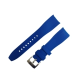 PULSERA SILICONE HIGH QUALITIY CURVED END BLUE SIZE 22MM - Imagen 2