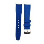 PULSERA SILICONE HIGH QUALITIY CURVED END BLUE SIZE 22MM - Imagen 3
