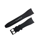 PULSERA SILICONE HIGH QUALITIY BLACK CURVED END SIZE 22MM - 24MM - Imagen 2