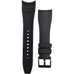 PULSERA SILICONE HIGH QUALITIY BLACK CURVED END SIZE 22MM - 24MM - Imagen 3