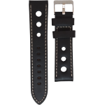 PULSERA CUERO PREMIUM QUALITY BLACK SIZE 20MM-24MM