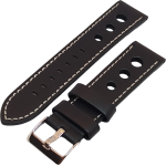 PULSERA CUERO PREMIUM QUALITY BLACK SIZE 20MM-24MM - Imagen 2