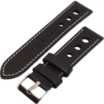 PULSERA CUERO PREMIUM QUALITY BLACK SIZE 20MM-24MM - Imagen 2