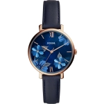 FOSSIL JACQUELINE BLUE DIAL LEATHER STRAP WATCH FOR WOMEN