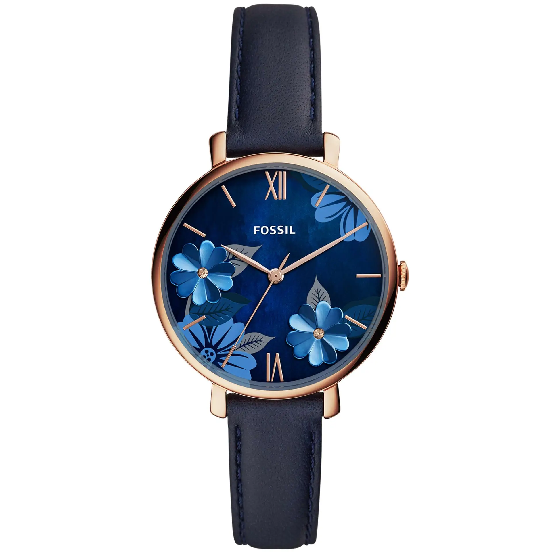 ES4673 FOSSIL JACQUELINE BLUE DIAL LEATHER STRAP WATCH FOR WOMEN - Imagen 1