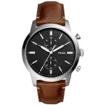 FOSSIL TOWNSMAN BROWN LEATHER STRAP WATCH FOR MEN