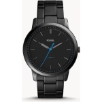 FOSSIL MINIMALIST SLIM THREE-HAND BLACK STAINLESS STEEL WATCH FOR MEN