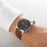 FOSSIL NUETRA CHRONOGRAPH GREY DIAL BROWN LEATHER STRAP WATCH FOR MEN - Imagen 3