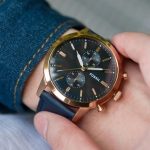 FOSSIL TOWNSMAN CHRONOGRAPH BLUE LEATHER WATCH FOR MEN - Imagen 3