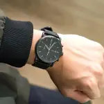 FOSSIL COMMUTER CHRONOGRAPH BLACK LEATHER STRAP WATCH FOR MEN - Imagen 3