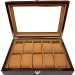 CAJA HQ ORGANIZADORA DE RELOJES MADERA 10 PCS. LBX-10