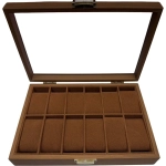 CAJA VINTAGE ORGANIZADORA DE RELOJES MDF 12 PCS. VBX-12