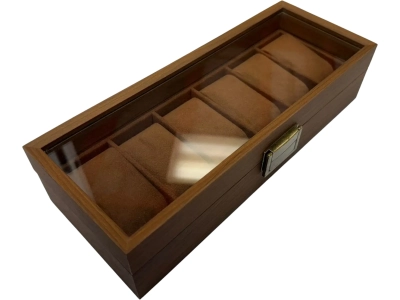 CAJA VINTAGE ORGANIZADORA DE RELOJES MDF 6 PCS. VBX-6 - Imagen 2