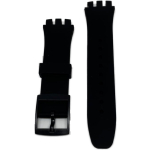 SILICONE STRAP FOR SWATCH CHRONO PLASTIC BLACK COLOR SIZE 20MM