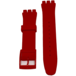 SILICONE STRAP FOR SWATCH NEW GENT, NEW CHRONO, RED COLOR SIZE 19MM