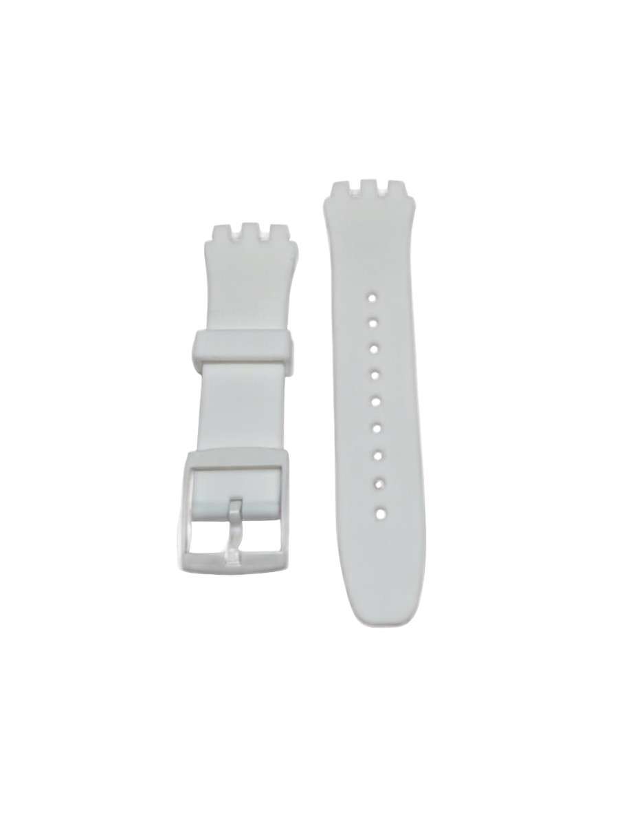 ACSWH-20MM SILICONE STRAP FOR SWATCH CHRONO PLASTIC WHITE COLOR SIZE 20MM - Imagen 1