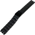 STAINLESS STEEL STRAP BLACK FOR SWATCH IRONY CHRONO, BIG, AUTOMATIC SIZE 19MM